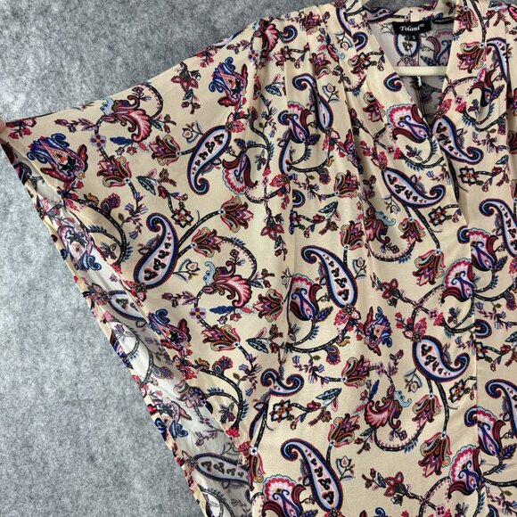 NWT Tolani Batwing Blouse Size S Cupro Paisley Floral Boho Chic Oversized - Picture 3 of 11